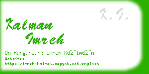 kalman imreh business card